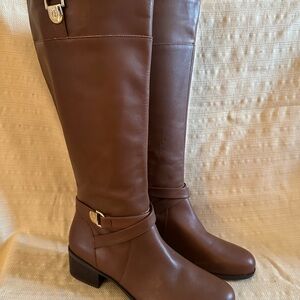 Giani Bernini Chocolate Wide-Calf Heeled Boots